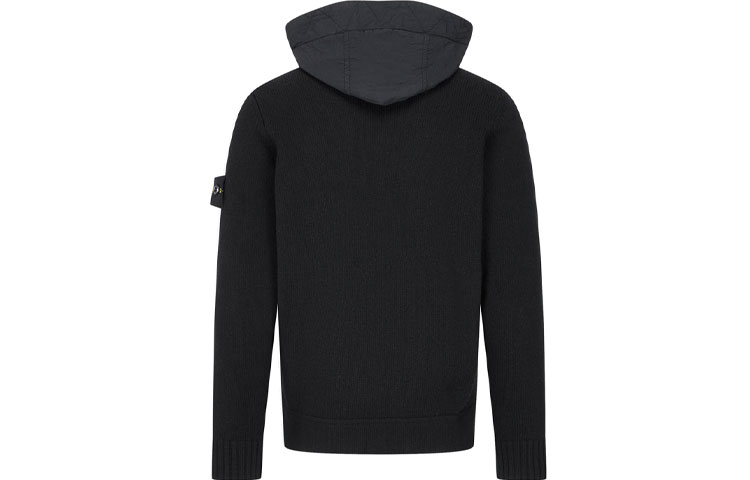 STONE ISLAND Compass Patch Knit Zipper Hoodie Jacket  Black 7515531A3-V0029 圖 3