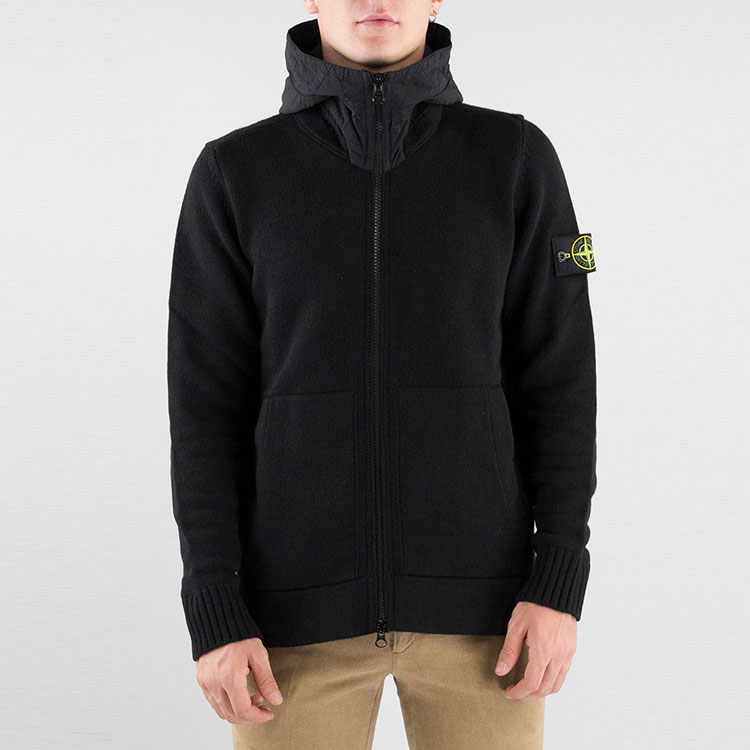 STONE ISLAND Compass Patch Knit Zipper Hoodie Jacket  Black 7515531A3-V0029 圖 6