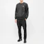 Shop STONE ISLAND Compass Patch Nylon Crewneck Pullover Sweatshirt Black 711563036-V0029