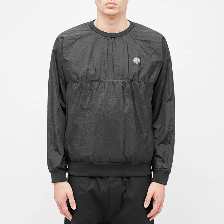 STONE ISLAND Compass Patch Nylon Crewneck Pullover Sweatshirt  Black 711563036-V0029 圖 5