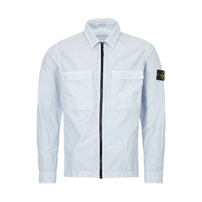 Stone Island Compass Patch Pocket Zip Jacket Men’s Light Blue 721511102-V0041