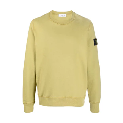 STONE ISLAND Compass Patch Pullover Sweatshirt Yellow FW21 Crewneck. 751563020-V0098