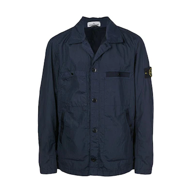 Stone Island Compass Patch Workwear Jacket Navy Blue 721544229-V0028