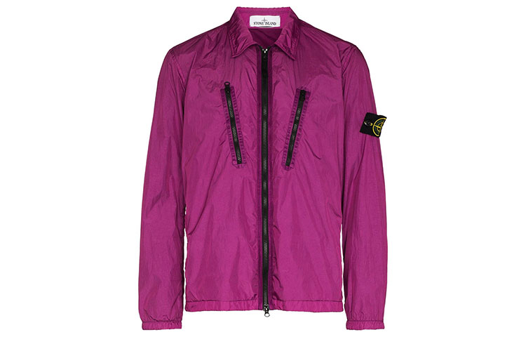 Stone Island Compass Patch Zip-Up Jacket Pink - Stylish Outerwear 751510523-V0045