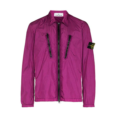 Stone Island Compass Patch Zip-Up Jacket Pink - Stylish Outerwear 751510523-V0045