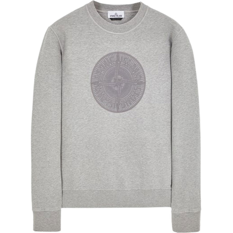 Stone Island Compass Print Crewneck Sweatshirt Gray 791566559-V0M64