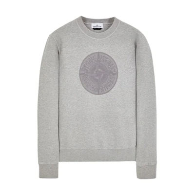 Stone Island Compass Print Crewneck Sweatshirt Gray 791566559-V0M64