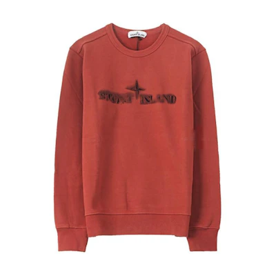 Stone Island Copper Letter Printed Crewneck Sweatshirt 711562790-V0013