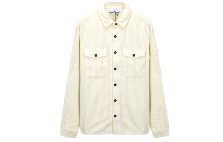 Stone Island Corduroy Button-Up Jacket Light Yellow 731512111-V0035