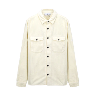 Stone Island Corduroy Button-Up Jacket Light Yellow 731512111-V0035