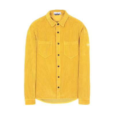 STONE ISLAND Corduroy Loose Fit Long Sleeve Jacket Yellow Mens 691511239-V0034