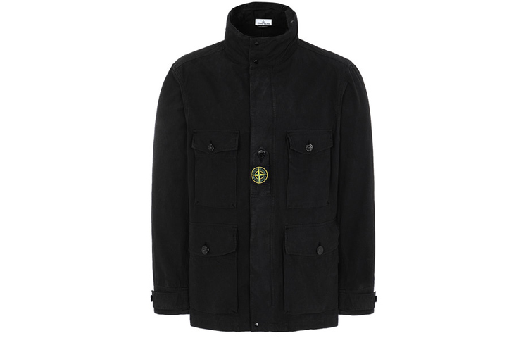 STONE ISLAND Cotton Cordura® Four-Pocket Stand Collar Jacket Black 41921-V0029