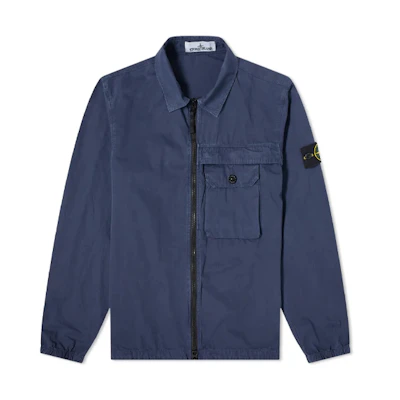 Stone Island Cotton Dyed Zip Pocket Jacket - Ocean Blue 7315107WN-V0128
