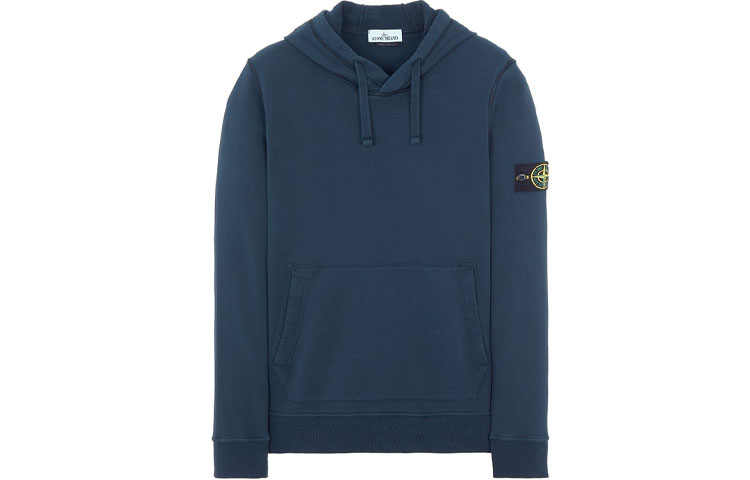 Stone Island Cotton Fleece Hoodie Aviation Blue 761564151-V0024