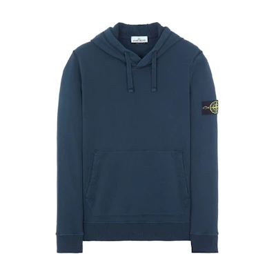 Stone Island Cotton Fleece Hoodie Aviation Blue 761564151-V0024