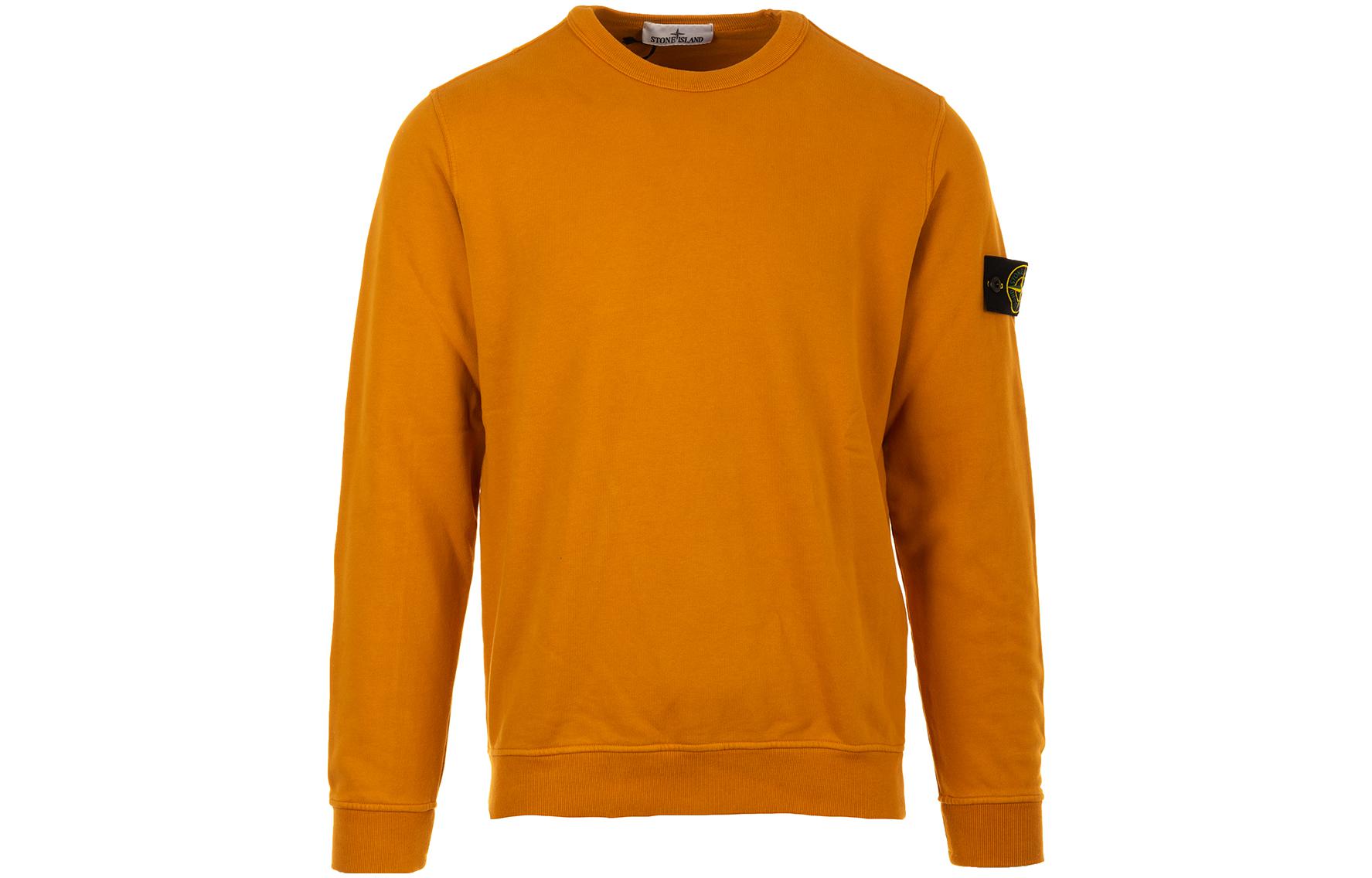 Stone Island Crewneck Loose-Fit Long Sleeve Sweatshirt Yellow 791562420-V0013