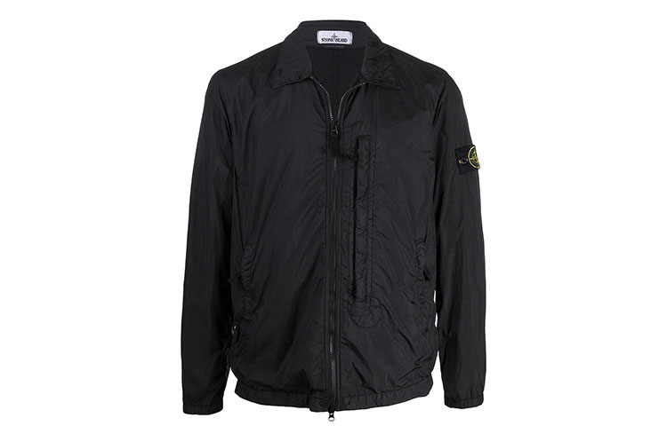 Stone Island Crinkle Nylon Shirt Jacket Black 731510123-V0029