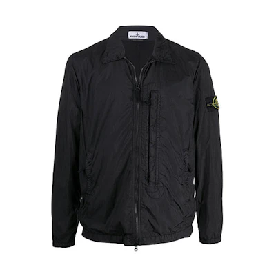 Stone Island Crinkle Nylon Shirt Jacket Black 731510123-V0029