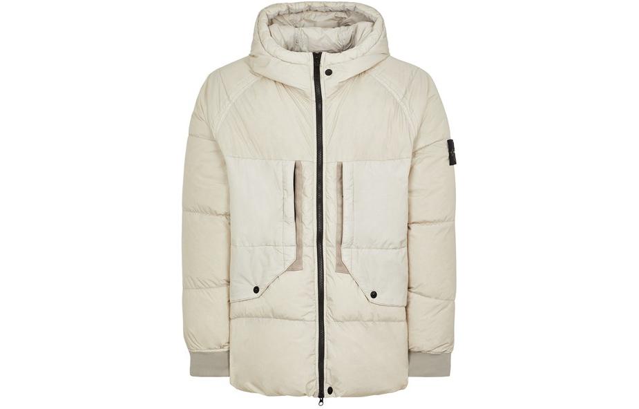 Stone Island Crinkle Reps Nylon Down Jacket Gray Mud Hooded Coat 791640223-V0073