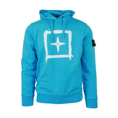Stone Island Cross Logo Hoodie Blue 741565894-V0042