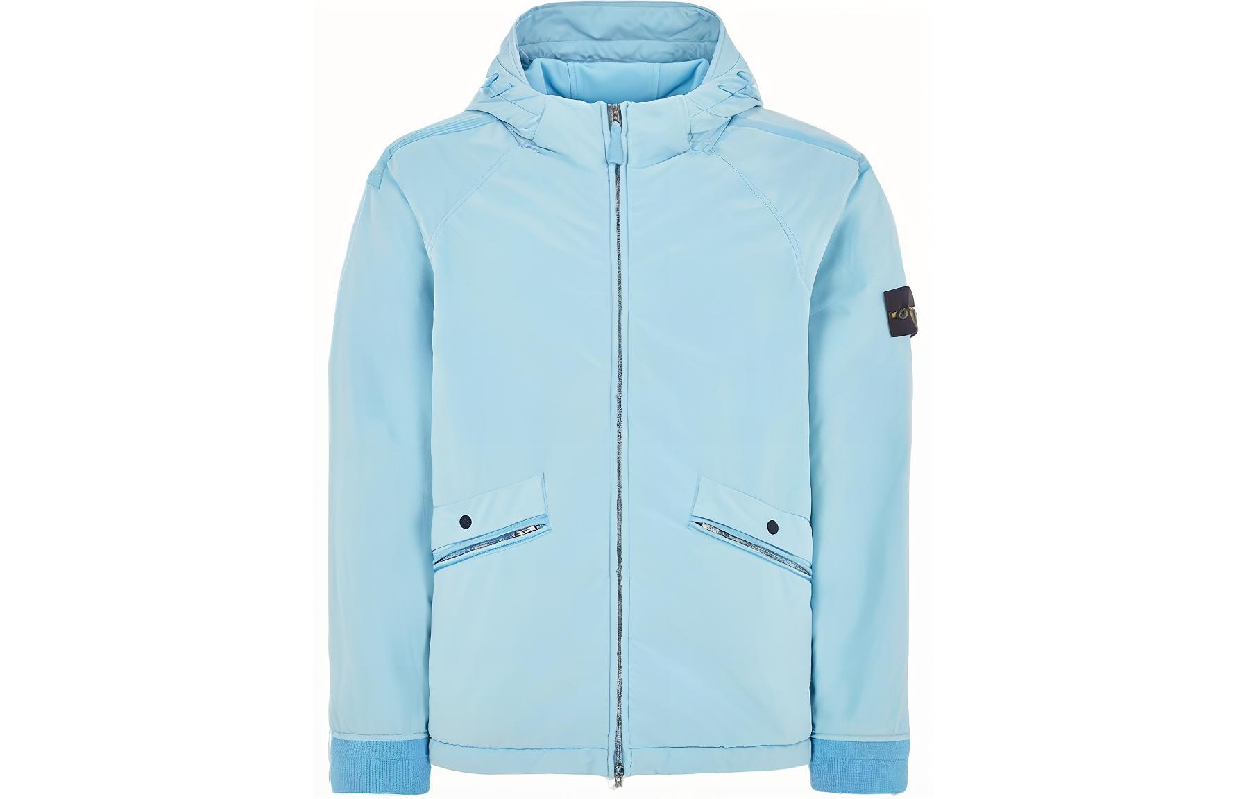 Stone Island David-TC Solid Fleece Hoodie Jacket Light Blue 791541631-V0041