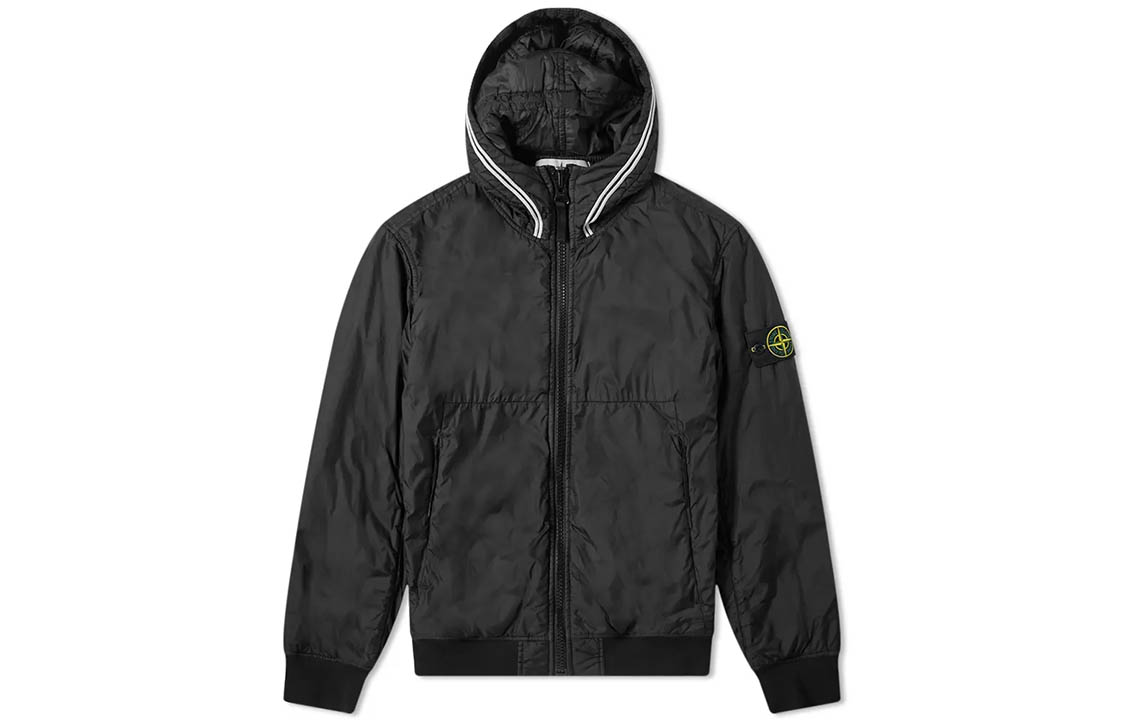 Stone Island Detachable Badge Hooded Jacket Black 731540423-V0029