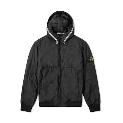 Stone Island Detachable Badge Hooded Jacket Black 731540423-V0029