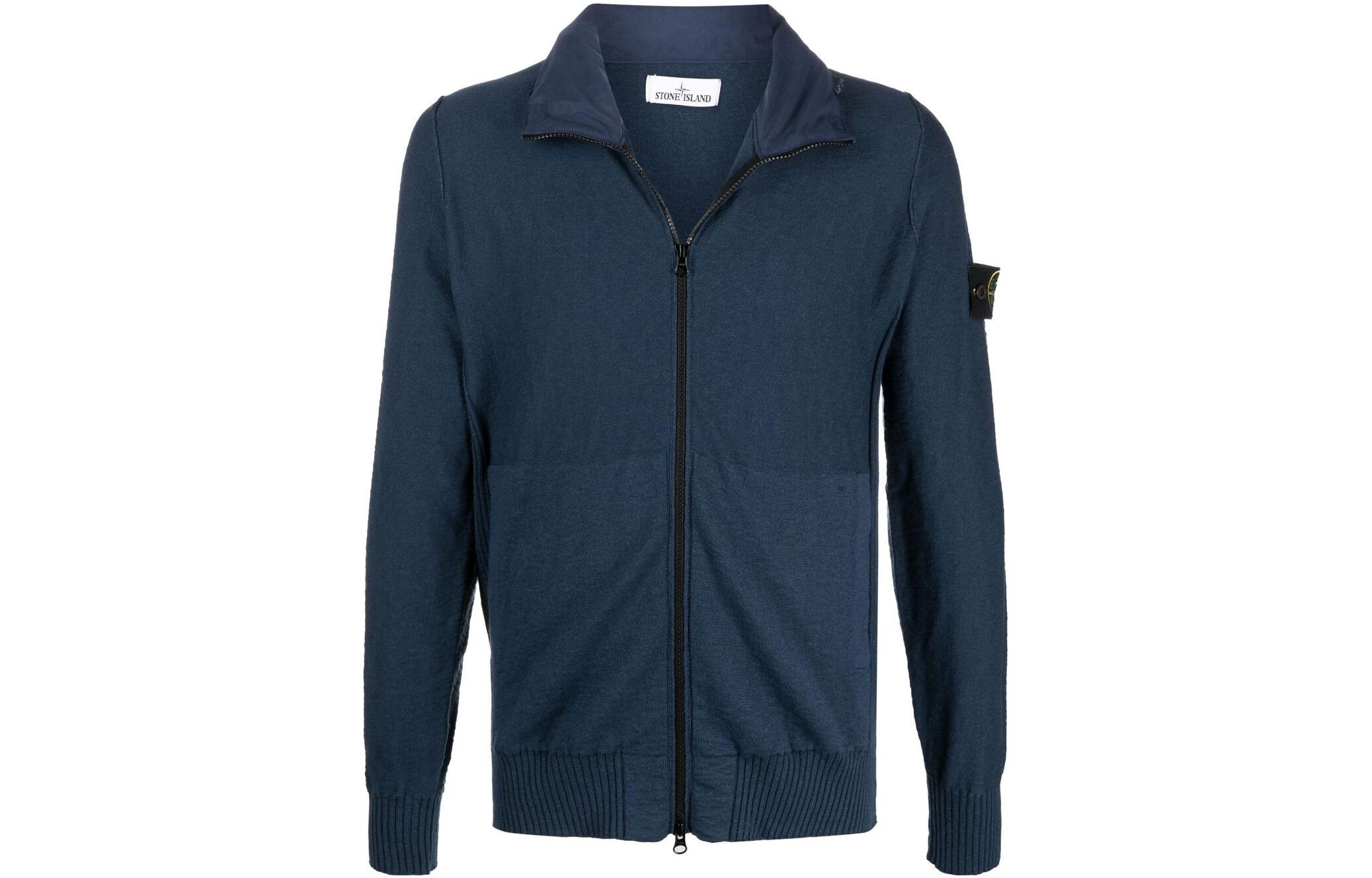 Stone Island Detachable Hood Logo Patch Jacket Men’s Blue 7415525B0-V0024