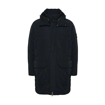 Stone Island Detachable Hooded Navy Blue Loose-Fit Long Sleeve Jacket Mens POIZON240809972
