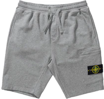 STONE ISLAND Detachable Logo Patch Drawstring Shorts Mens Grey Casual Wear 741564651-V0M64 STONE ISLAND Detachable Logo Patch Drawstring Shorts Mens Grey Casual Wear 741564651-V0M64