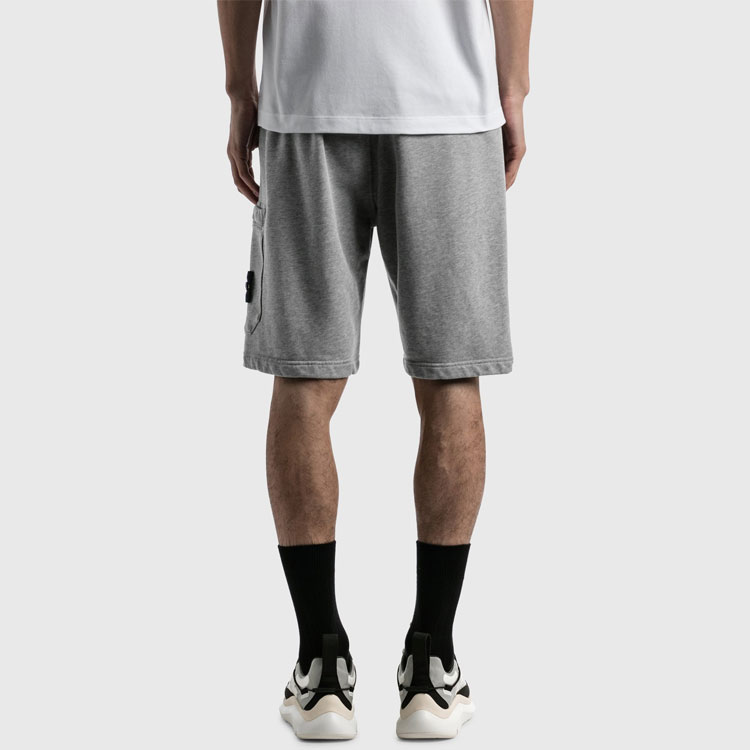STONE ISLAND Detachable Logo Patch Drawstring Shorts Mens Grey Casual Wear 741564651-V0M64 圖 4