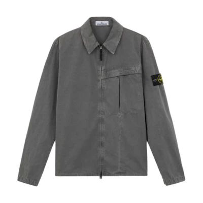 Stone Island Distressed Zip-Up Long-Sleeve Jacket Men’s Green Gray 8115103WN-V0166