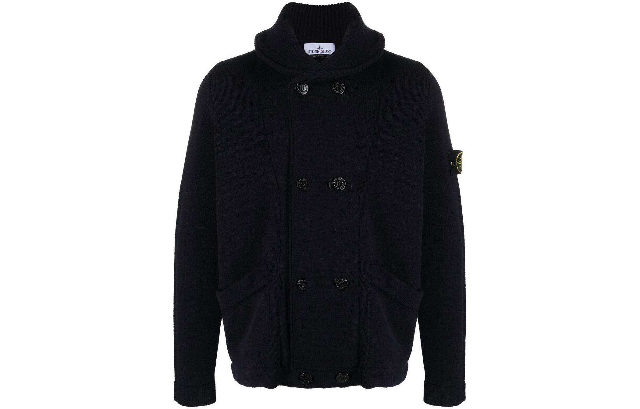 Stone Island Double-Breasted Long Sleeve Jacket Black 7715520A1-V0020