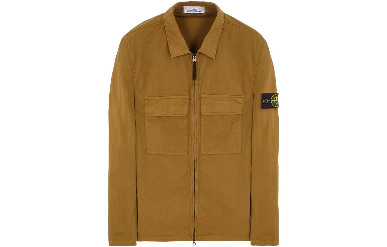 Stone Island Double Pocket Zipper Jacket Unisex - Dark Khaki 781510210-V0098