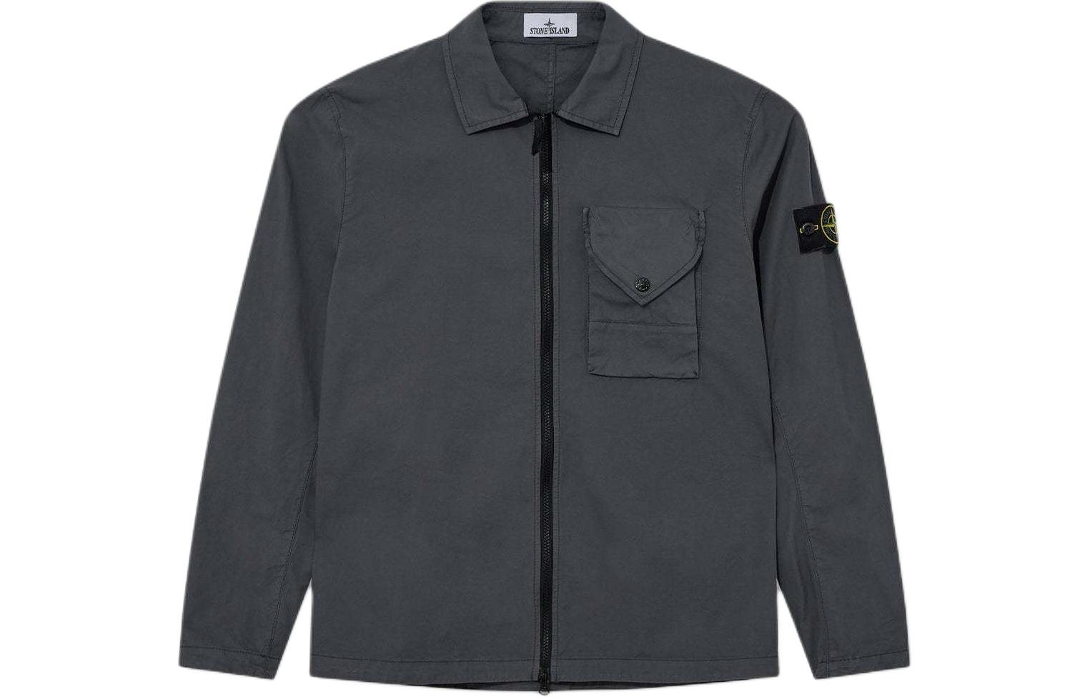 Stone Island Dual-Zip Chest Pocket Long Sleeve Jacket Men’s - Dark Grey 791511010-V0062
