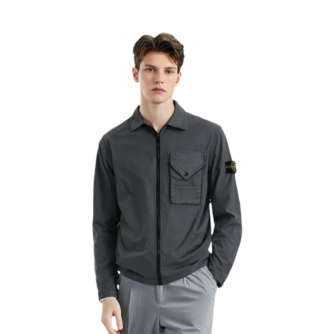 Stone Island Dual-Zip Chest Pocket Long Sleeve Jacket Men’s - Dark Grey 791511010-V0062 圖 4