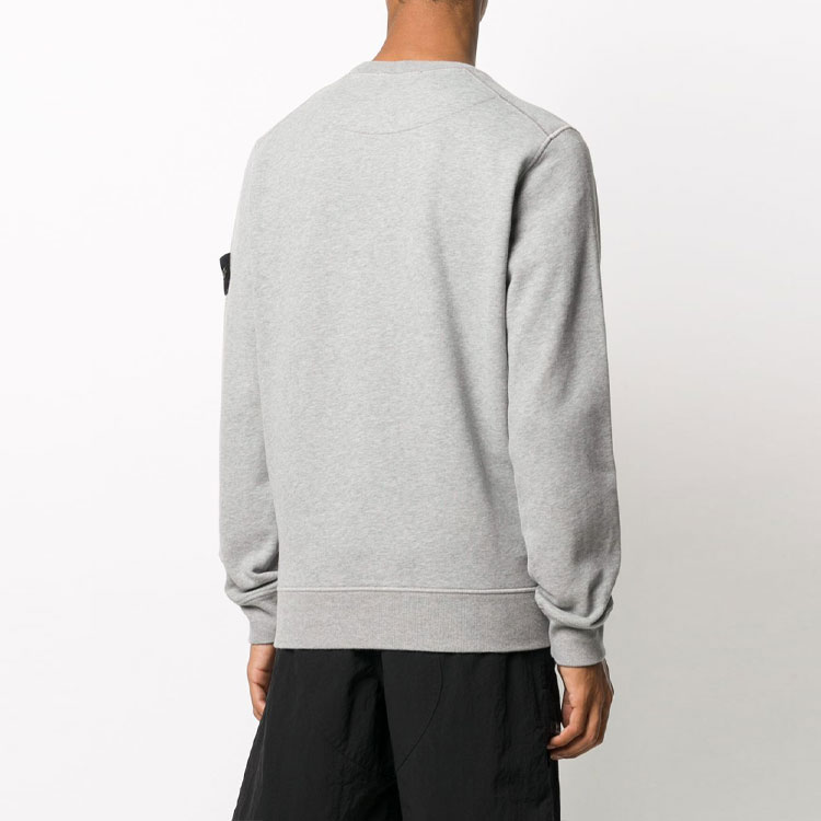 Purchase Stone Island 灰塵灰色標誌長袖圓領衛衣 731563020-V0M64