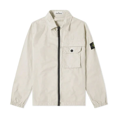 Stone Island Dyed Cotton Zip-Up Jacket for Men - Dove Gray 7315107WN-V0192