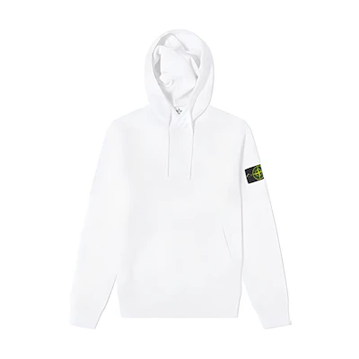 Stone Island Dyed Logo Hoodie White Fashion Pullover 741564151-V0001
