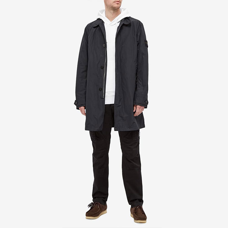 Lookbook Stone Island Dyed Logo Hoodie White Fashion Pullover 741564151-V0001