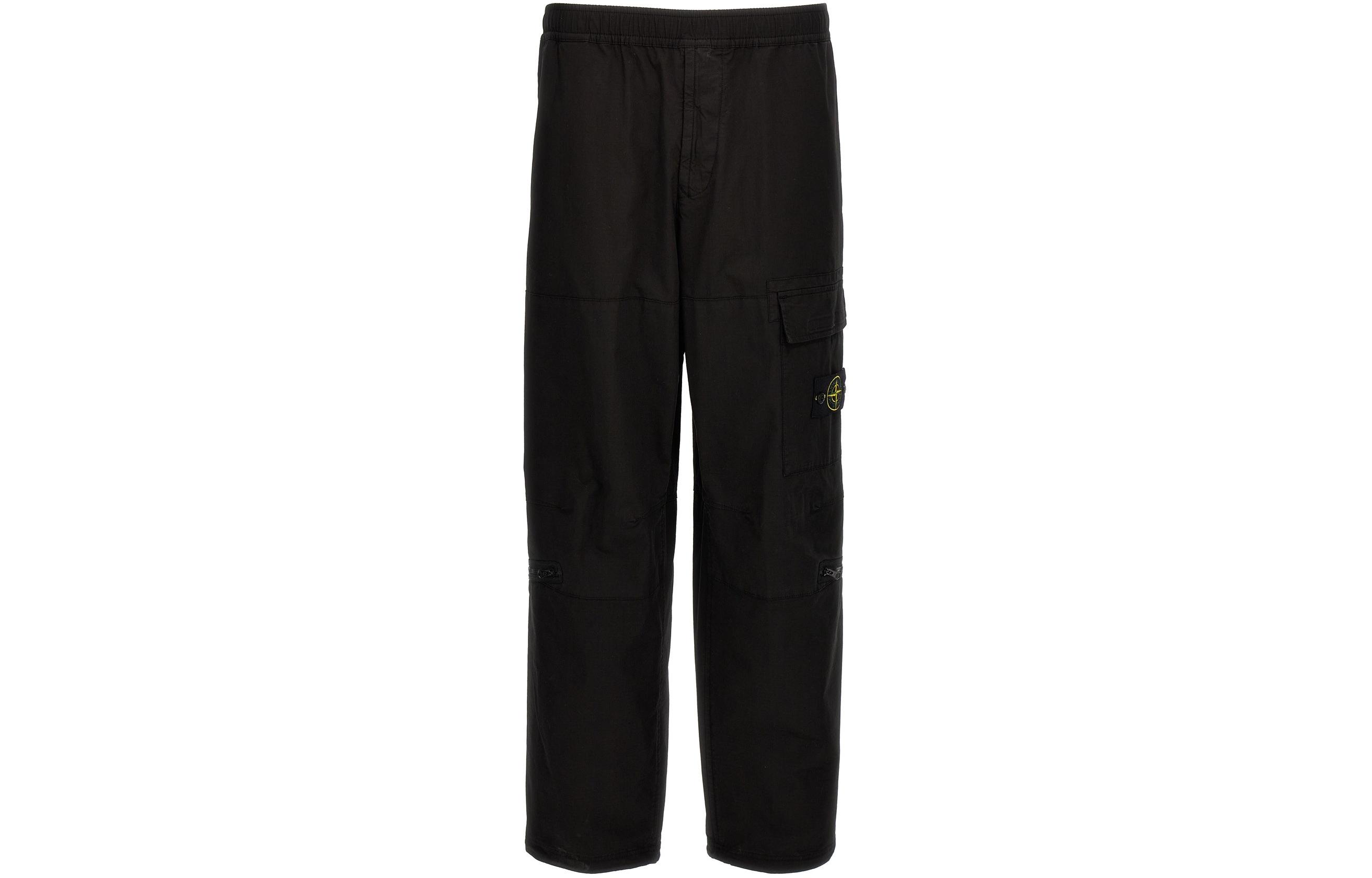 Stone Island Elastic Waist Badge Relaxed Fit Cargo Pants Black 801532611-V0029 圖 2