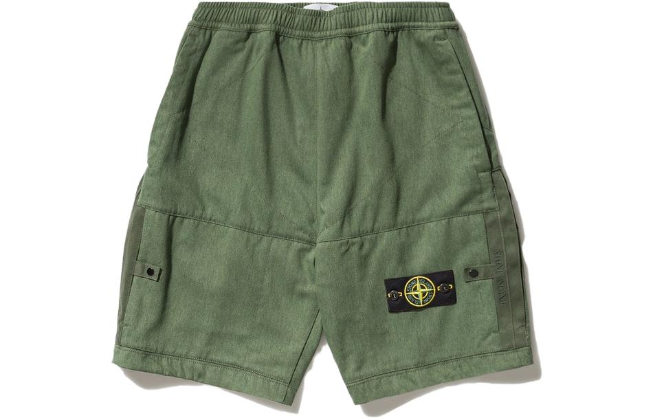 Stone Island Embroidered Compass Logo Olive Green  Casual Shorts. 7715L0102-V0058 圖 2