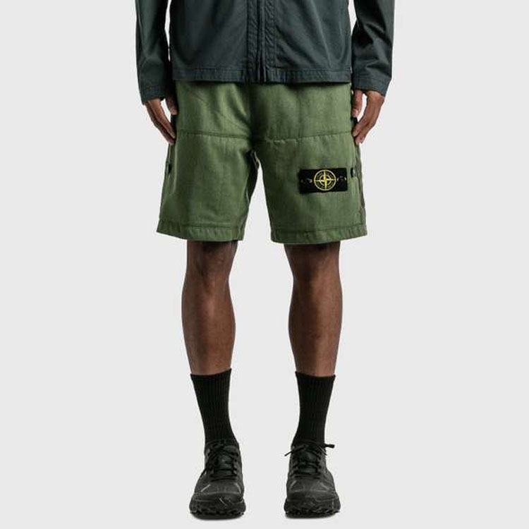 Stone Island Embroidered Compass Logo Olive Green  Casual Shorts. 7715L0102-V0058 圖 4