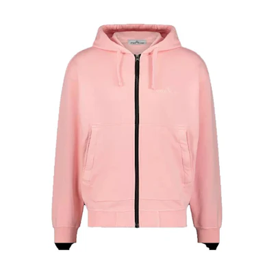 Stone Island Embroidered Zip Hoodie Pink - 781562051-V0080