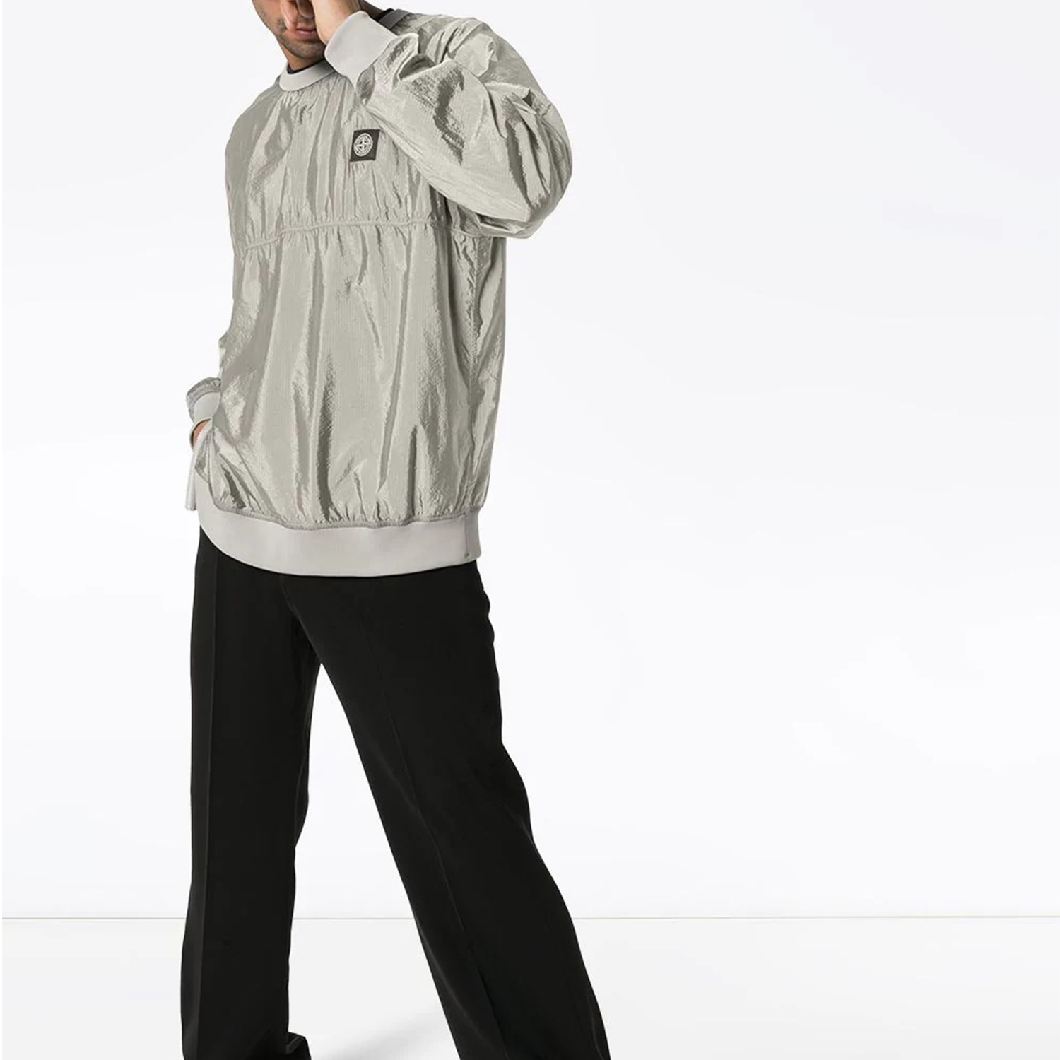 Stone Island Fall Logo Pullover Sweatshirt Metallic Unisex Hip-Hop Style. MO711563036 圖 5