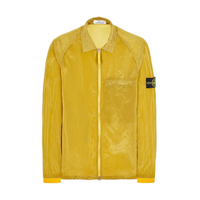 STONE ISLAND Fall SS22 Metallic Nylon Shirt Jacket Yellow Men 761512321-V0030