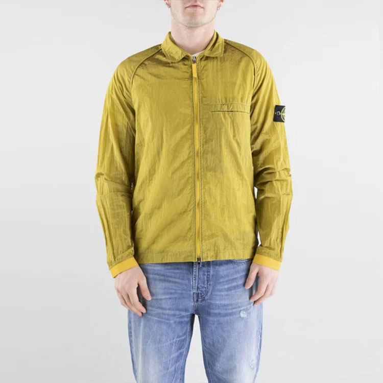 Details for 스톤아일랜드 SS22 메탈릭 나일론 셔츠 재킷 옐로우 남성용 761512321-V0030
