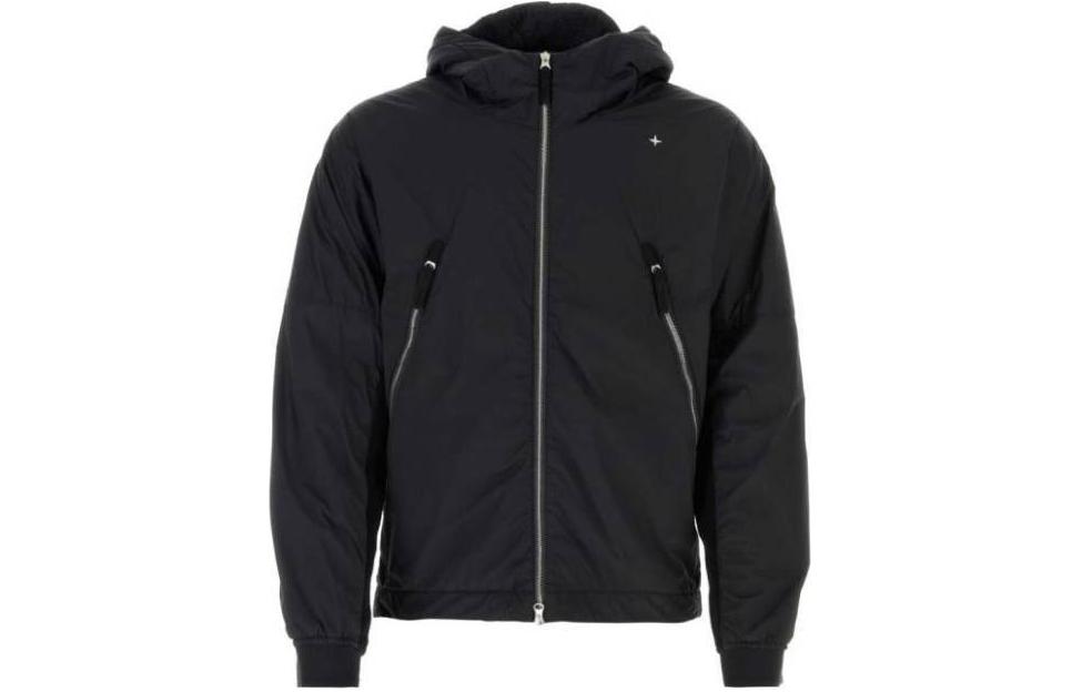 Stone Island Fitted Black Hoodie Full-Zip Jacket 8015413G2C-V0029