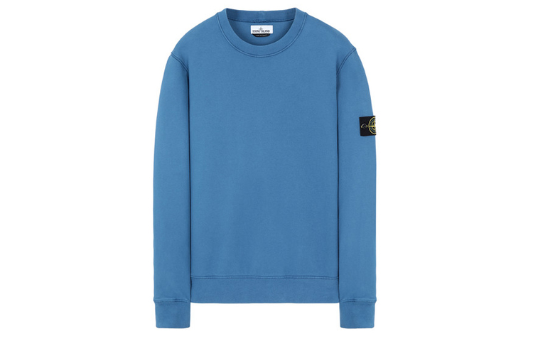 Stone Island Fleece Cotton Crewneck Sweatshirt Blue 731563020-v0043