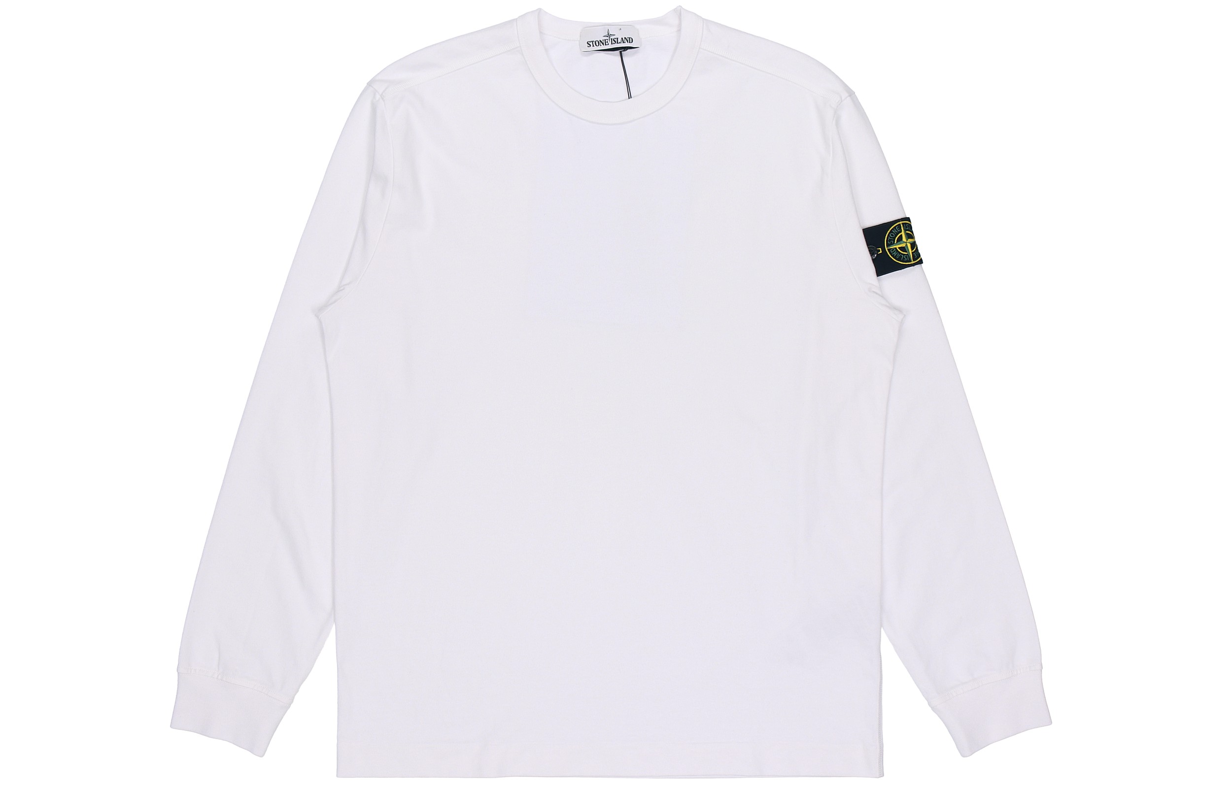 Stone Island Fleece Crewneck Embroidered Compass Logo Sweatshirt White Men 731564450-V0001
